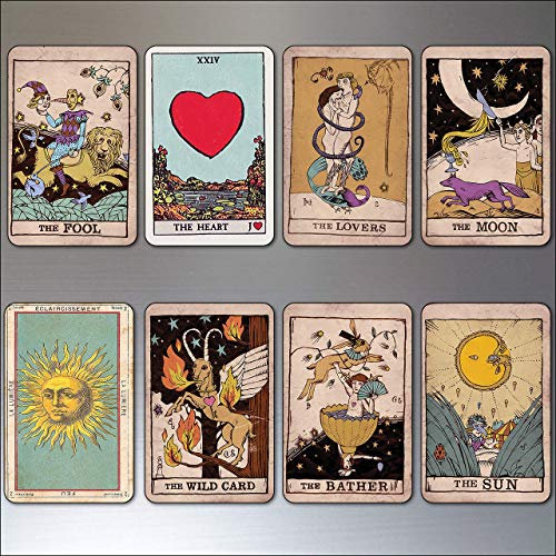 Vintage Tarot cards fridge magnets set of 8 retro thin decorative tarot card magnets No.2