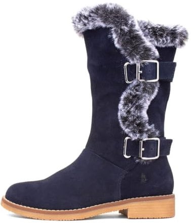 Hush Puppies Women's Megan Mid Calf Boot, Navy, 3 UK