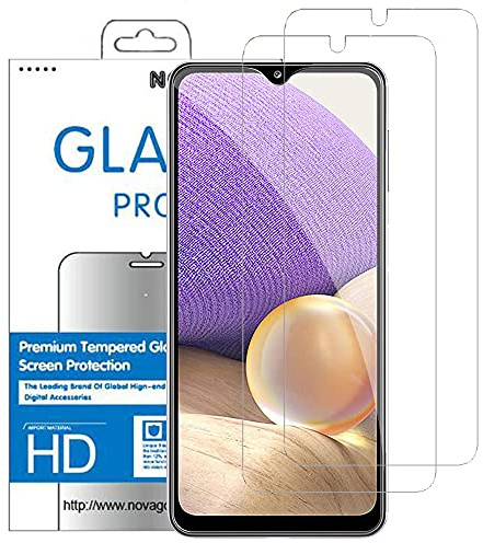 NOVAGO compatible avec Samsung Galaxy A32 4G/A33 5G/M32 4G -Pack de 2 films en verre trempé ultra résistant anti choc et anti explosion d'écran (Transparent)