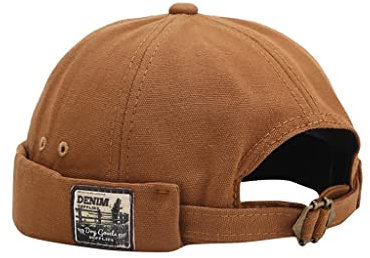 Baumwolle Docker Cap Herren Damen Seemannsmütze Hafenmütze Mütze Ohne Schirm Rolled Cuff Brimless Cap Dock Beanie Cap