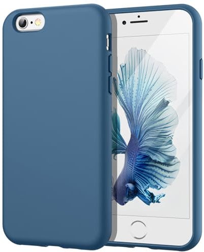 JETech Silicone Case for iPhone 6s Plus/6 Plus 5.5 Inch, Silky-Soft Touch Full-Body Protective Case, Shockproof Cover with Microfiber Lining (Cobalt Blue)