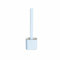 Silicone Toilet Brush and Holder Bathroom Set, TPR None Slip Long Plastic Handle and Soft Flexible Silicone Bristles, Includes Anti-drip Base Holder (Blue)