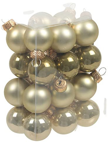Kleine Baumkugeln aus Glas Ø 2 cm/2,5 cm/3 cm - Christbaumkugeln Baumschmuck Christbaumschmuck Weihnachtsbaumschmuck Weihnachtsbaumkugeln (2,5 cm, Kalk)