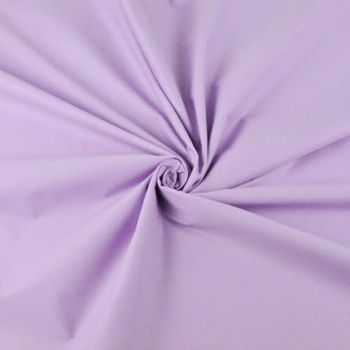 Textrend, tessuto in cotone a metro, per bambini, tinta unita, morbido, tessuto 1x1,6m, patchwork, stoffa per cucire, tessuti metraggio (Viola chiaro)