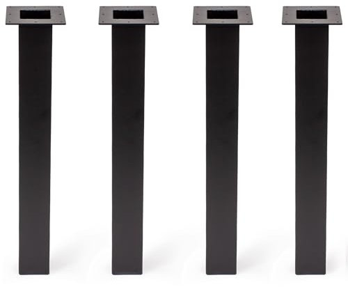 STABLEDESK Tischbeine Metall Schwarz - Tischfüße - Möbelfüße - Möbelbeine - 72cm Höhe, 100x100mm Profil - 4 Stück