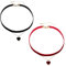 LEEQ Choker Herzförmig Halskette - 2pcs Samt Choker Dirndl Kette Klassische Geschichtete Schwarzes und Rot Choker Necklace Halsketten für Teenager Mädchen Trachtenschmuck Damen
