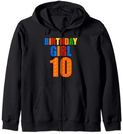 10. Geburtstag Mädchen Master Builder 10 Years Old Block Buildin Kapuzenjacke