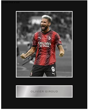 Olivier Giroud ACM Photo pré-imprimée signée #11 avec autographe imprimé 25,4 x 20,3 cm