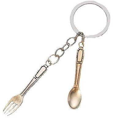 Keychain 2 Pieces Of Forks Spoons Keychains Cutlery Mini Key Pendants