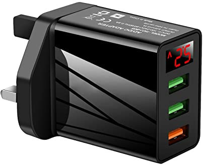 Cargador Solar Ventana Digital Adecuado para Apple Smart Android 5V / 3A -Port Is Charger USB Display CableCharger Cargador Inalámbrico Magnético (F, One Size)