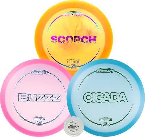 Discraft Z Lite 3er-Pack – Premium Discgolf-Set mit Cicada, Scorch & Buzzz – leichte Scheiben in verschiedenen Folien & Gewichten + exklusiver Schnappverschluss