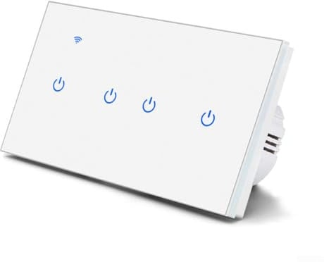 Smart Light Switch, 220V 10A WiFi Touch Switch For Smart Home, Remote Voice Control For For Home, For Alexa Voice, For Tuya, For Smart Life App (4 Gang-White)