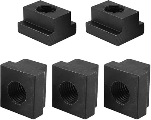 5Pcs T Slot Nuts Carbon Steel T Sliding Nuts M10 Threads Fit Into T-Slots in Machine Tool Tables,Black Oxide Finish
