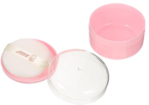 Mikinona Talcum Powder Puff Box for Body Powder Storage Travel-friendly Puff Container Drying Rack for Home and Travel Use
