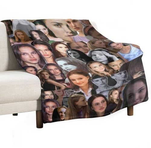 GNHFNM Natalie Portman-Decke, bezaubernde Flanell-Überwurfdecken, Fleece, weiche Decke, leichter Plüsch, Überwurfdecken für Couch, Bett, gemütliches Sofa, Plüsch, Fans, Liebhaber, 130 x 150 cm