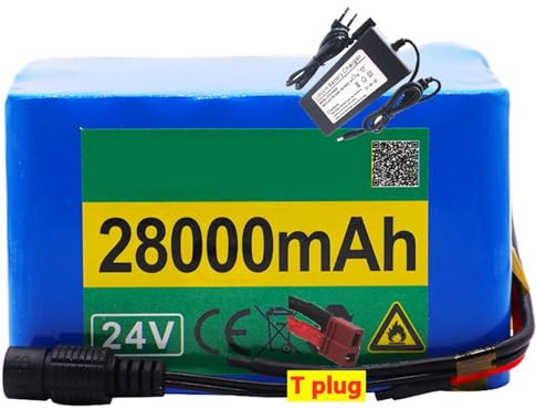 E-Bike Fahrrad Pedelec Akku 24V 28Ah Wiederaufladbarer Faltrad Ersatzakku Lithium-Ionen Akku Für 0-800W Motor T Plug,24V 28Ah