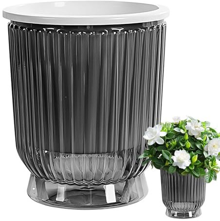 Pot de fleurs hydroponique en verre synthétique transparent | Pots d'arrosage pour d'intérieur | Pots de fleurs avec réservoir profond pour violettes africaines, orchidée