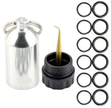 Ensemble De Plongée-o ring, Mini Pendentif De Clé De Cylindre De Bouteille De Bouteille De Plongée Avec Un Pythrose Cyndraire Avec Un Joint Torique, Un Ensemble De Joint Torique En 12 Parties, Un Boît