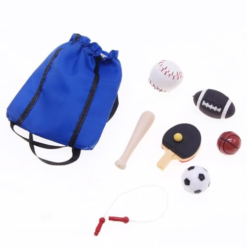 Miniatur Doll House Sports – Small Ball Collectibles, Fitend Play Fitness Figuren, Fun Interactive Toys | Dekoration des Spielzeugregals, Aktivität im Klassenzimmer, Spielzeit mit der Familie