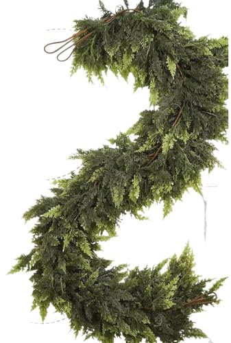 Weihnachtsgirlande Aus Zedernholz - Tannengirlande Künstlich Wie Echt, Lange Faux Greenery Girlande, Naturgetreue PVC Künstliche Weihnachtsgirlande Für Weihnachten Deko Innen Außen Kamin Treppe Wand