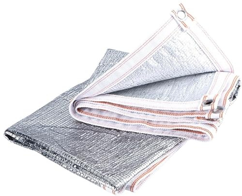 SUBLXPoten Filet D'ombrage Aluminium Filet Pare-Soleil en Aluminium à taux d'ombrage de 99% for l'été, abri Solaire réfléchissant argenté for Voiture, auvent pergola Anti-UV(2-Line White Edge,4x5m)