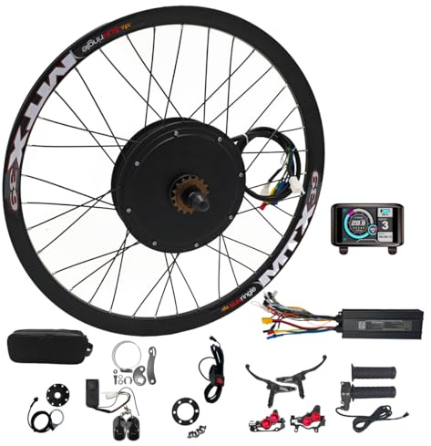 CHAOZHU Ebike 48-72V 3000W 20 24 26 27.5 29 700C MTX39 Kits De Conversion De Roue ArrièRe avec Gaz à Torsion à Barre ComplèTe De Style Surron (27.5 Pouces arrière)