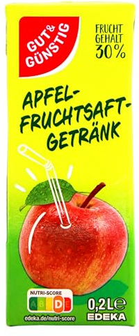 Edeka Gut & Günstig Apfelfruchtsaft-Getränk, 40er Pack (40 Trinkpäckchen x 0.2 l)