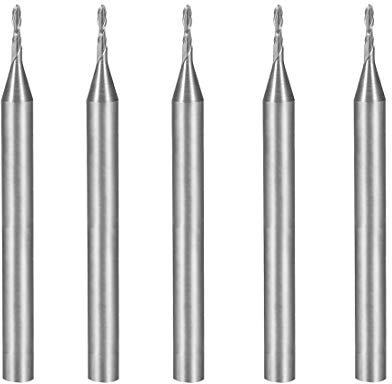 sourcingmap 5PCS 1/8 Shank 1.0mm x 4mm Carbide End Mill CNC Router Bits 2 Flute Milling Bit for Acrylic PVC MDF Wood