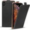 Verco Flip Cover für iPhone XS Max Case, Flipstyle Schutzhülle für Apple iPhone XS Max Hülle Kunstleder Tasche vertikal klappbare Handyhülle, Schwarz
