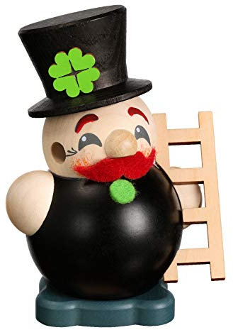 Seiffener Volkskunst | Deko Räuchermann | Mini Cool-Man Räuchermännchen 10 cm | Schneemann | Original Erzgebirge | 19625 | Muttertagsgeschenk als Schornsteinfeger