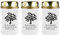 HS Candle Grabkerze Grablicht - 3er Pack - (Baum Schwarz) - ca 40h Brenndauer je Kerze (14,5cm, Ø 7cm) - viele Verschiedene Designs