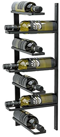 DanDiBo Weinregal Metall Schwarz Ecke Wand 2.Teilig Eckregal Flaschenregal 96326 Flaschenhalter Wandmontage Modern Wandhalter Wandregal für 7 Flaschen