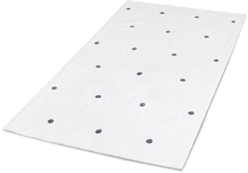 Ehrenkind® Kinderteppich Waschbar |100% Baumwolle | Teppich Kinderzimmer | Spielteppich | Baby Teppich | Creme graue Punkte 150x80cm