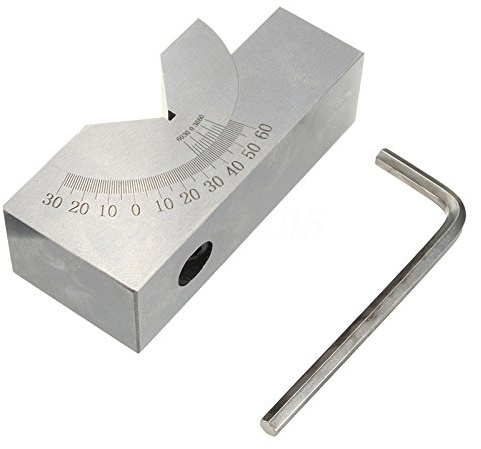 75 x 25 x 32 mm Präzision Mini Einstellbarer Winkel V Block Fräsen von 0 Grad bis 60 Grad