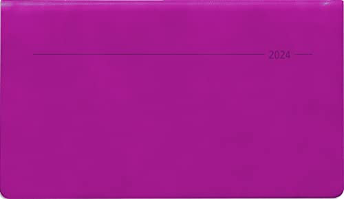 Quertimer Touch rosa 2024 - Taschenkalender 15,6x9 cm - seperates Adressheft - Weekly - 128 Seiten - Quer-Planer - Alpha Edition