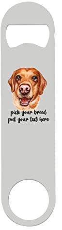 Personalised Dog bar Blade Bottle Opener – Select Your own Breed – Add a Quote or Name – Customised Gift for Dog Owner with pet Best Friend
