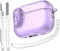 MHYALUDO for Airpods Pro 2nd Generation Case with Secure Lock, Compatible with Airpods Pro Case 2nd/1st Gen, Clear Soft TPU Transparent Military Grade Shockproof Cover, Crystal Purple