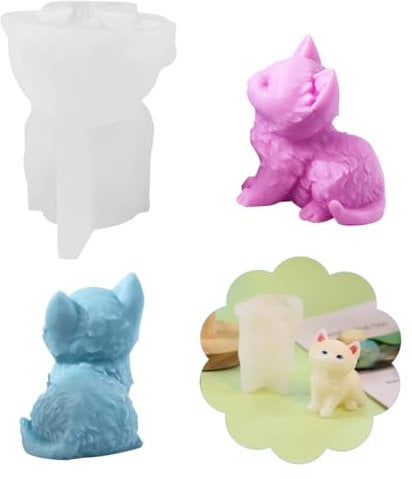 Rolin Roly Moule en silicone en forme d'animaux Transparent 3D Moule en résine moule en résine époxy pour gâteaux, savons, décoration de gâteaux fondant (1PCS)