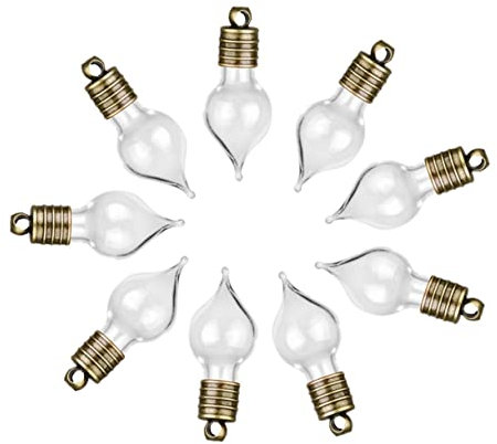 10st Wünschen Flasche Charms Medaillon Mini-glasflasche Wünschen Flasche Mit Kappe Tiny Wishing Flaschen Fläschchen Anhänger Schraube Kappe Flasche Schmücken Mit Deckel