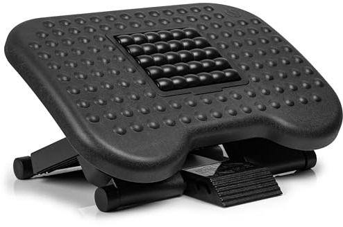 Duronic FT03 Fußstütze Schreibtisch, Höhenverstellbare Fußhocker, Fußbank mit Massagefunktion, Ergonomische Fußablage, Fußreflexzonen, Fußablage, Footrest, für Schreibtisch Büro Zubehör Gaming