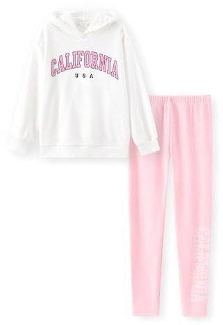 PatPat – combinaison de jogging pour filles, ensembles de vêtements de sport pour filles avec sweat à capuche et leggings de sport longs pour filles Leggings, survêtement enfants 5-14 ans 110-164 cm