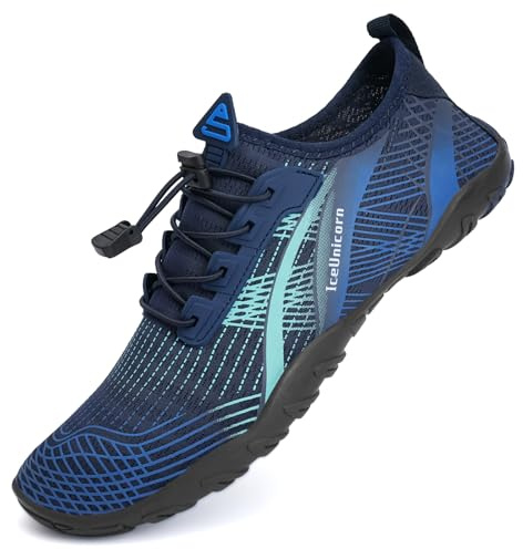 Water Shoes Womens Mens Aqua Beach Swim Shoes Quick Drying Barefoot Shoes for Swimming Pool Boating Surfing Diving Yoga(934Blue Green,7UK)