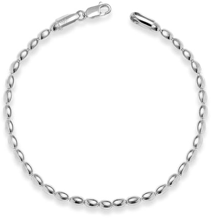 LeCalla Herren-Armband aus massivem 925er Sterlingsilber (Panzerkette) | Italienisches Panzerarmband mit diamantgeschliffenen Gliedern, 6 mm oder 7 mm Breite (Längen: 7,5; 8; 8,5 & 9 Zoll)