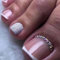 24 Piece Rhinestone French Square False Toenails - Nude Glitter Full Coverage with Convenient Press-On Design - Ideal for Daily Wear and Easy Decoration for Women and Girls