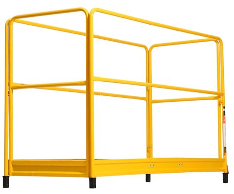 VEVOR 6 Foot Scaffolding Safety Guardrail, Rustproof Solid Carbon Steel Scaffold Guard Rail of 55.4 lbs Load Capacity, Baker Style Metal Guardrails Accessory System for Scaffolding Platform, Yellow
