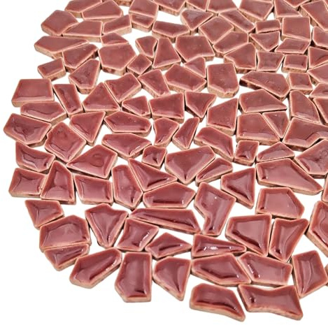 200 g unregelmäßige Keramik-Mosaikfliesen zum Basteln, 0,5 x 2 cm kleine Mosaik-Steine für DIY-Mosaikherstellung und Wanddekoration (Kaffee)