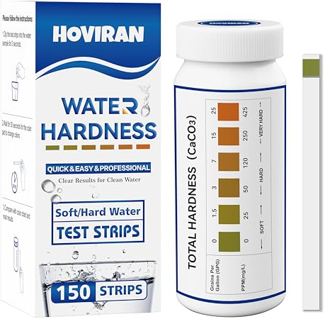 Water Hardness Test Strips,150 Strips Fast & Accurate Results (0-425 ppm) | Instant Hard Water Testing Kit for Home, Aquarium, Pool, Spa