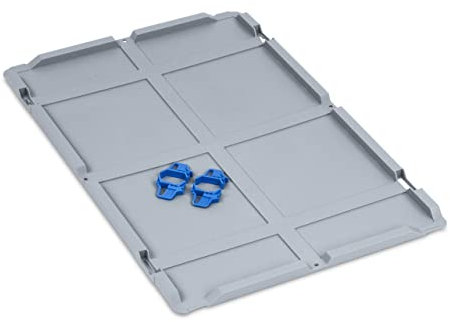 aidB Auflagedeckel Set Eurobox NextGen, 600 x 400, inkl. 4 blaue Schiebeschnappverschlüsse