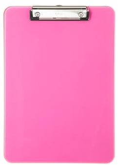 MAUL Klemmbrett A4 MAULneon | Schreibbrett aus Kunststoff im DIN A4 Format | Clipboard zum Aufhängen | moderner Klemmer zur Aufbewahrung von Papier | für Büro, Küche und Werkstatt | Pink