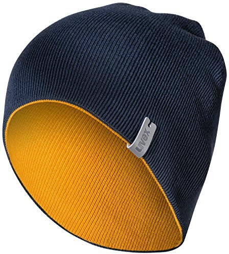 Uvex K26 7308 - Wintermütze für Damen & Herren - Beanie-Strickmütze in Blau-Gelb Unisize